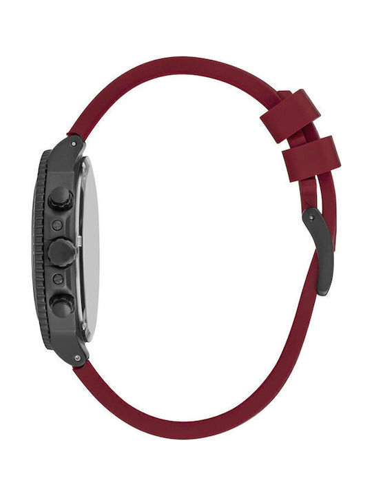 Beverly Hills Polo Club Men's Watch 44.5mm Chronograph Battery with Burgundy Rubber Strap
