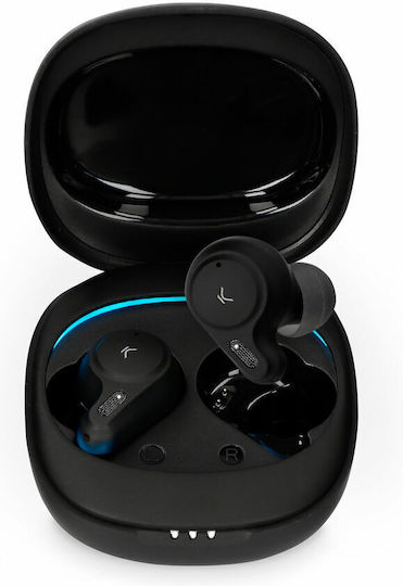 Ksix Satellite In-Ear Bluetooth-Freisprecheinrichtung Kopfhörer mit Ladeetui Schwarz