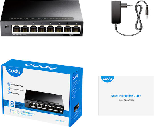 Cudy GS108 Unmanaged L2 Switch with 8 Gigabit (1Gbps) Ethernet Ports
