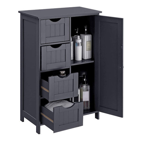 Songmics Cabinet de baie L55xA30xÎ81cm Gri