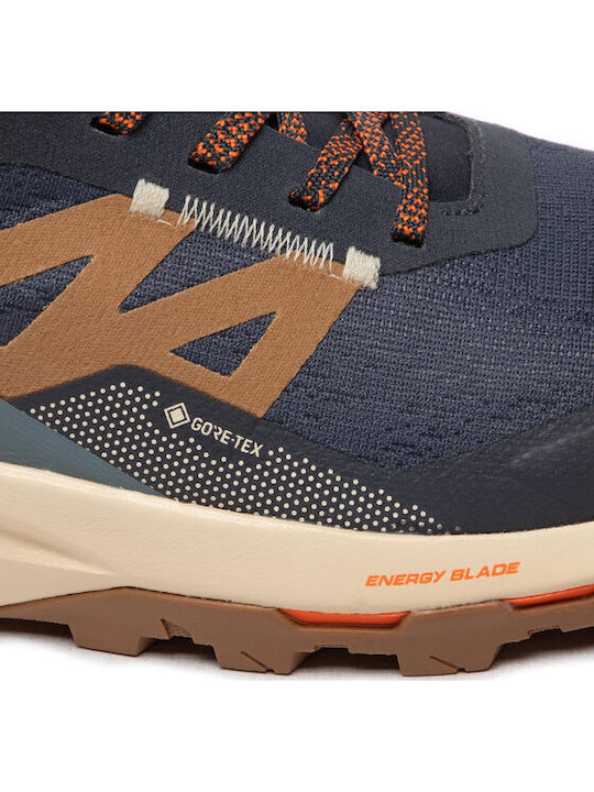 Salomon Outpulse Men's Hiking Waterproof Boots with Gore-Tex Membrane Ebony Bleached Sand Vibrant Orange