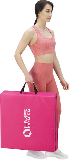 HMS MGS02 Exercise Mat Pink with Carry Strap (180x60x5cm)