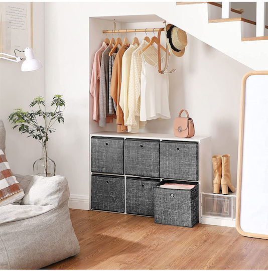 Songmics Υφασμάτινο Κουτί Αποθήκευσης Γκρι 30x30x30cm 6τμχ