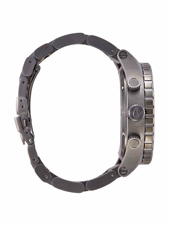 Nixon Ανδρικό Ρολόι 51mm Χρονογράφος Μπαταρίας με Μαύρο Μεταλλικό Μπρασελέ