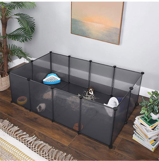 Songmics Park Dog Rectangle made of Plastic in Gray Color 143 x 71 x 47cm