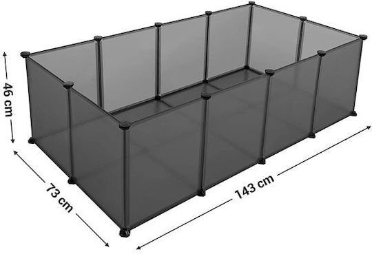 Songmics Park Dog Rectangle made of Plastic in Gray Color 143 x 71 x 47cm