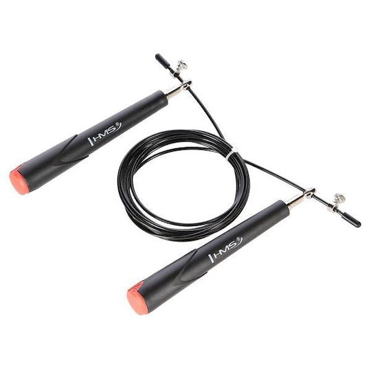 HMS Wire / PVC Adjustable Jump Rope with Ball Bearings Black SK49