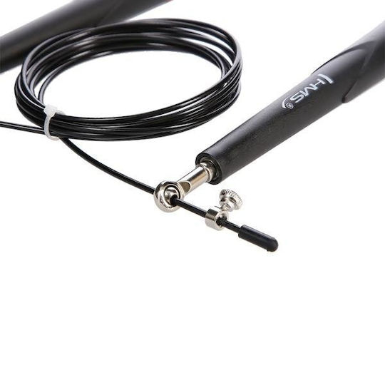 HMS Wire / PVC Adjustable Jump Rope with Ball Bearings Black SK49