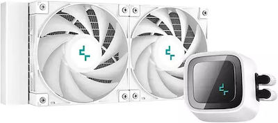 Deepcool LS520 Wasserkühlung für Prozessor Doppelter Ventilator 120mm für Sockel AM4/AM5/1700/1200/115x mit ARGB Beleuchtung Weiß