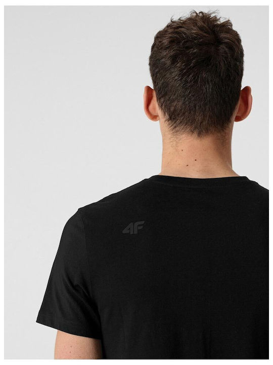 4F Bărbați T-shirt Sportiv cu Mânecă Scurtă Negru