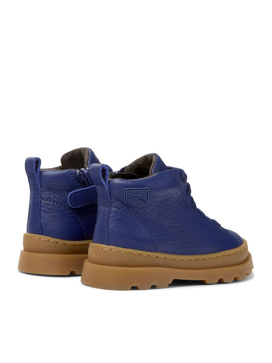 Brutus Leather Kids Boots with Zipper Blue