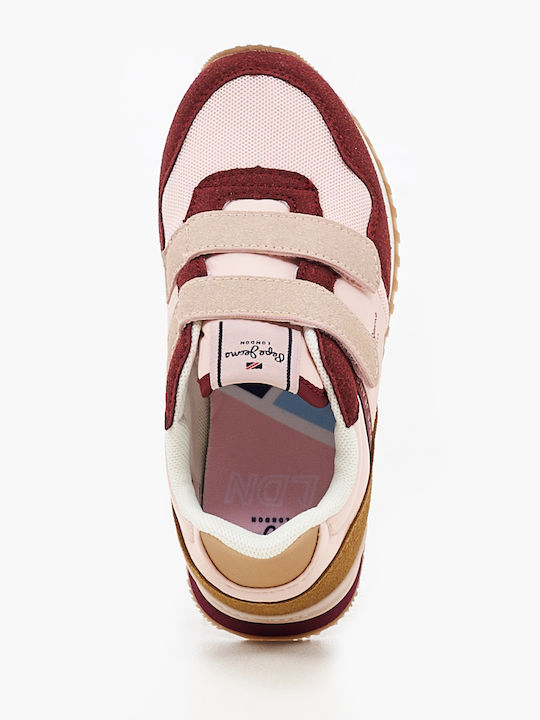 Pepe Jeans Kinder-Sneaker mit Klettverschluss Rosa