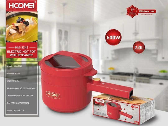 Hoomei Multi-Function Cooker 2lt 600W Red