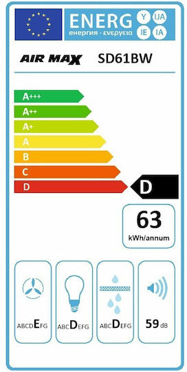 Proff Airmax SD61 BW Kamin-Dunstabzug 60cm Beige