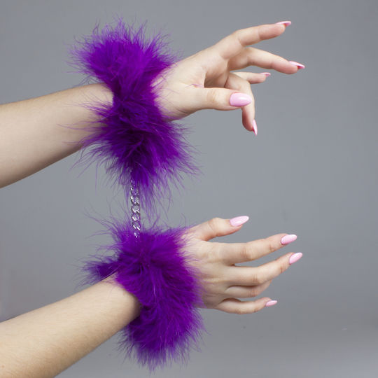 Secretplay Marabou Handcuffs Handcuffs in Purple Color