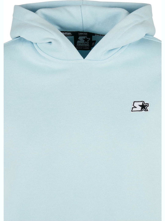 Long Women's Sweatshirt Hooded Ice Water Blue