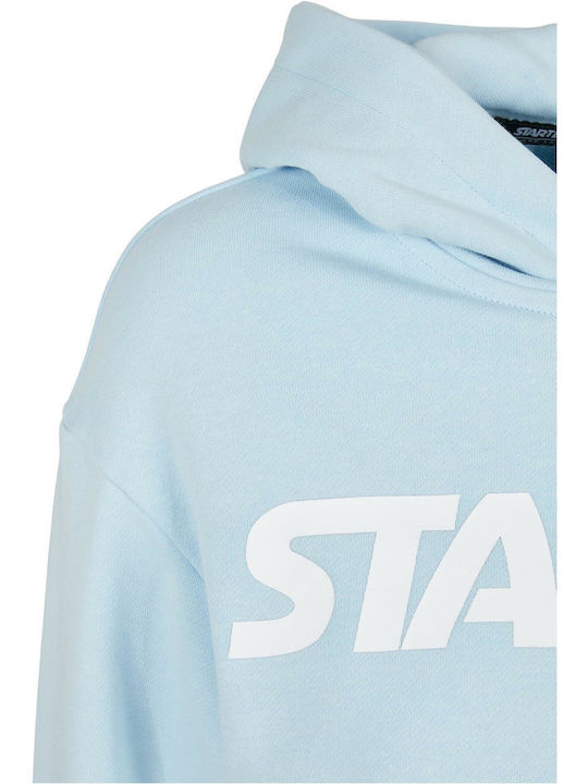 Cropped Γυναικείο Φούτερ με Κουκούλα Ice Water Blue