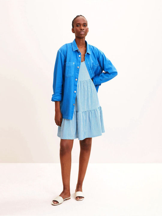 Tom Tailor Summer Mini Dress Light Blue