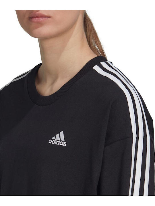 3-Stripes Mini Athletic Long Sleeve Black Dress