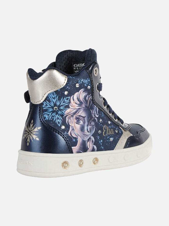 Frozen Kids Ankle Boots with Zipper and Lights Navy Blue