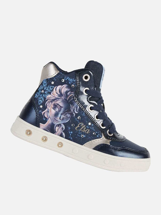 Frozen Kids Ankle Boots with Zipper and Lights Navy Blue