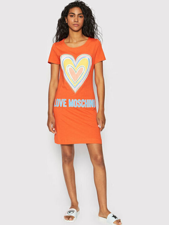 Sommer Mini T-Shirt Damenkleid Orange