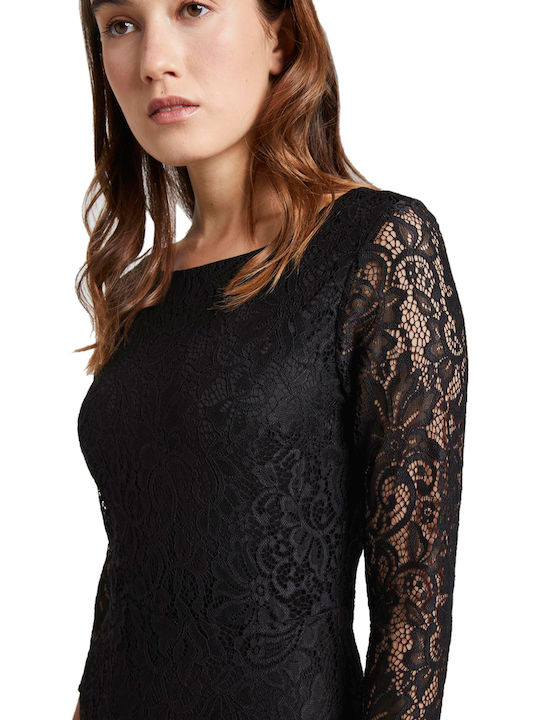 Rochie Mini de Seara cu Dantelă Neagră