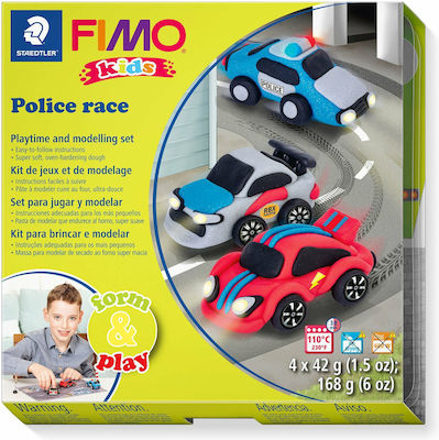 Staedtler Fimo Kids Set Police Race Pentru Copii Polimerică Argilă Chitare electrice Multicolorς 168gr 8034-29