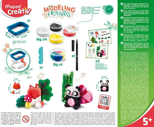Maped Knete Spiel-Set Niedliche Tiere für 5+ Alter, 4 Dose