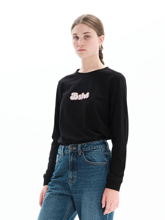 Winter Women's Cotton Blouse Long Sleeve Black
