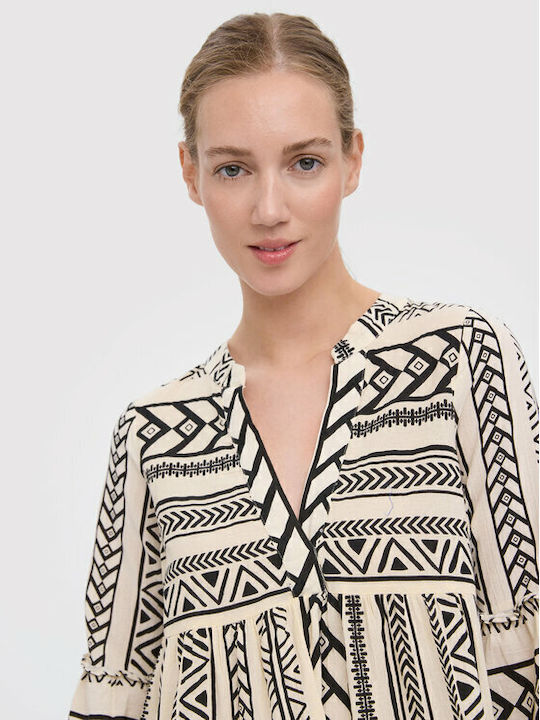 Summer Mini Dress with Slit Birch
