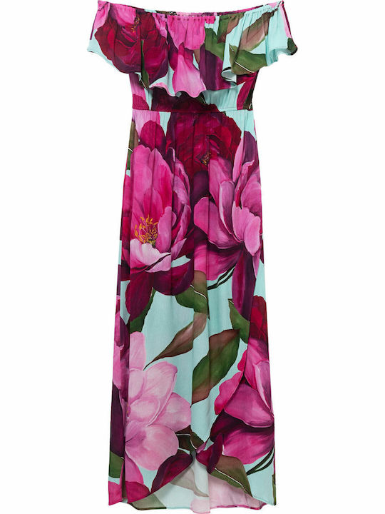 Arles Sommer Midi Damenkleid mit Rüschen Blumen