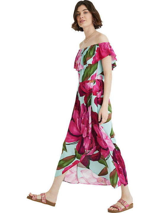 Arles Sommer Midi Damenkleid mit Rüschen Blumen