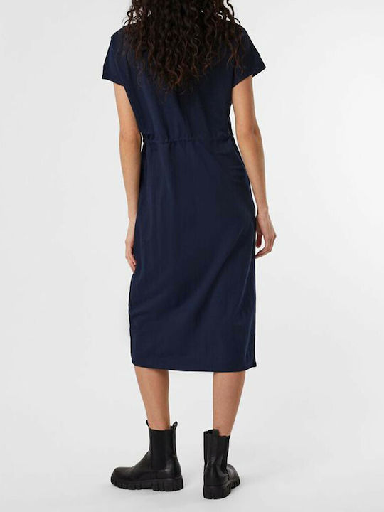 Vero Moda Midi All Day Φόρεμα Κρουαζέ Navy Blue