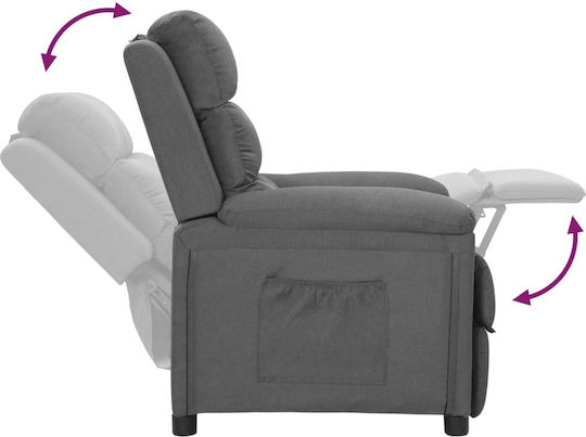 Fotoliu Relax cu Puf Gri 74x92x101.5cm