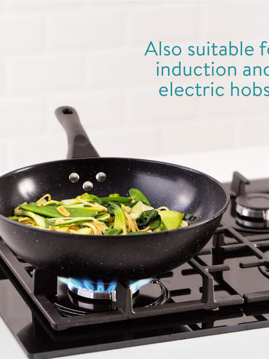 Navaris Wok din Aluminiu cu Strat Antiaderent 30cm