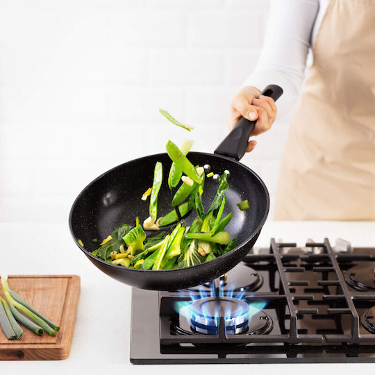 Navaris Wok din Aluminiu cu Strat Antiaderent 30cm