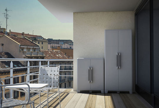 Double-Leaf Transforming Cabinet Made of Polypropylene with 3 Shelves 78x43.6x185 cm