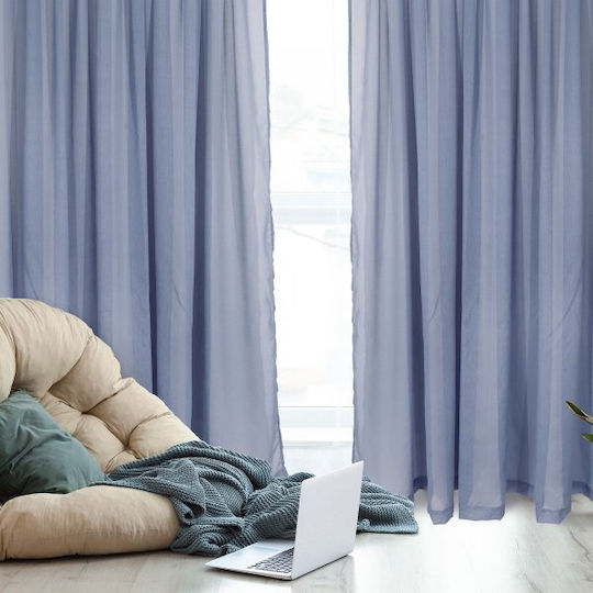 Das Home Перде с Плик с писалка 2199 Светлосин 450x270см