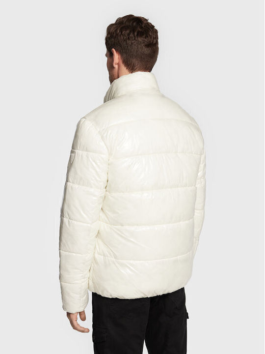 Guess Men's Winter Puffer Jacket Beige