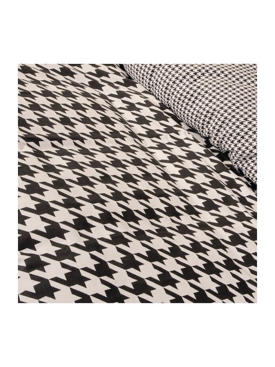 Greenwich Polo Club Duvet Cover Set Cotton Satin Queen with 2 Pillowcases 220x240 2123 Ecru / Black