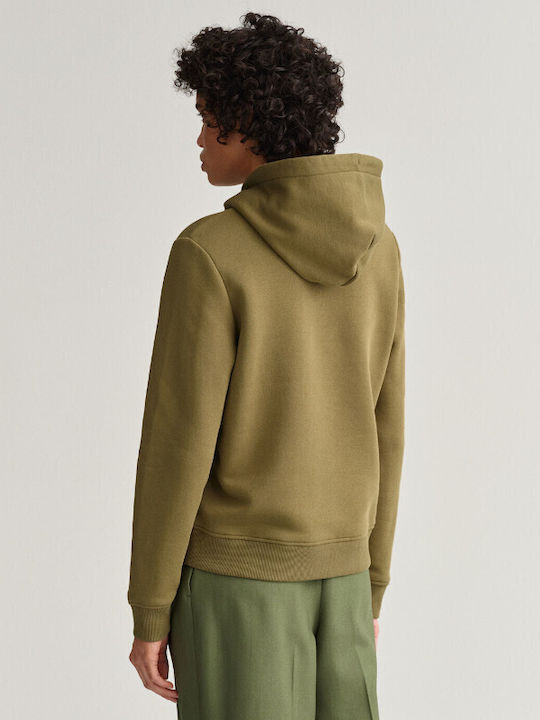 Gant Women's Hooded Sweatshirt Khaki