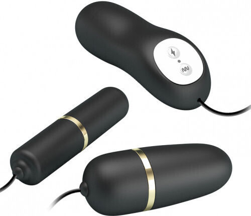 Pretty Love Double Vibro-Bullets für Elektrostimulation in Schwarz Farbe