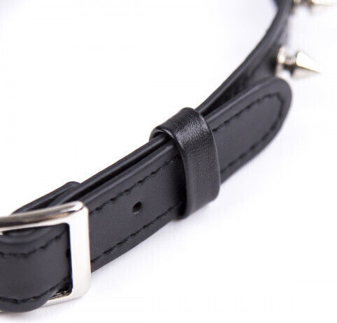 Naughty Toys Collar Adjustable Fetish Collar with Spikes Black