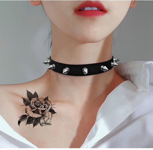 Naughty Toys Collar Adjustable Fetish Collar with Spikes Black