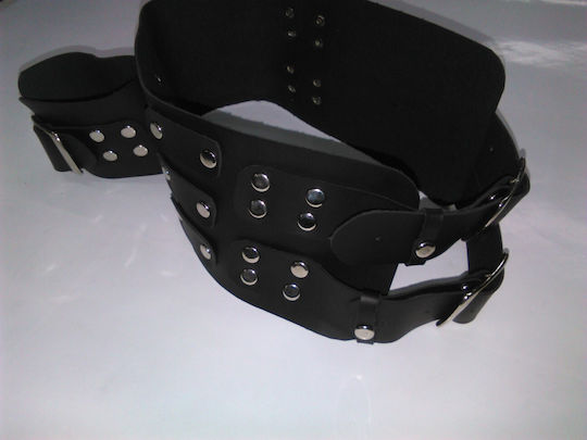 Комплект за Връзване на Тяло с Крайници BDSM Комплект за кожено робство с колан и каишки за крака