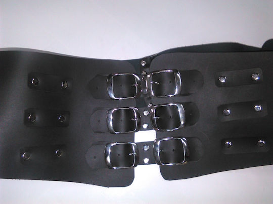 Комплект за Връзване на Тяло с Крайници BDSM Комплект за кожено робство с колан и каишки за крака