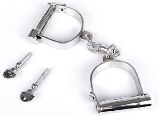 Triune Austenitic Stainless Steel Slave Handcuffs Белезници в Сив Цвят