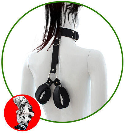 Naughty Toys Комплект за Връзване на Шия и Крайници в Черен Цвят