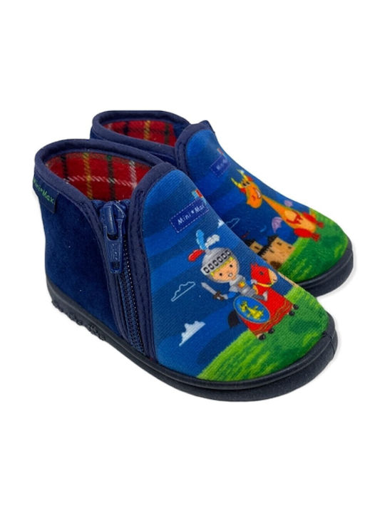 Mini Max Anatomisch Kinderhausschuhe Stiefel Blau Camelot